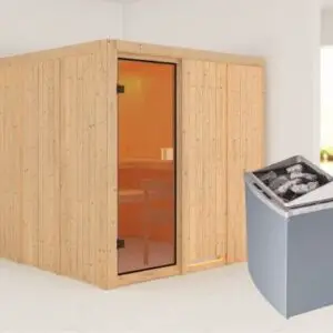 Woodfeeling | Sauna Oulu | Kachel 9 kW Geïntegreerde Bediening