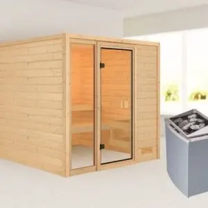Woodfeeling | Sauna Jutta | Kachel 9 kW Geïntegreerde Bediening