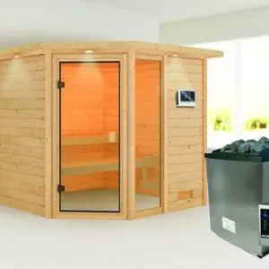 Woodfeeling | Sauna Tabea met Dakkraag | Kachel 9 kW Externe Bediening