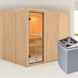 Woodfeeling | Sauna Arvika | Kachel 9 kW Geïntegreerde Bediening
