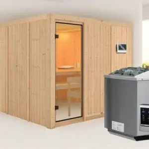 Woodfeeling | Sauna Arvika | Biokachel 9 kW Externe Bediening