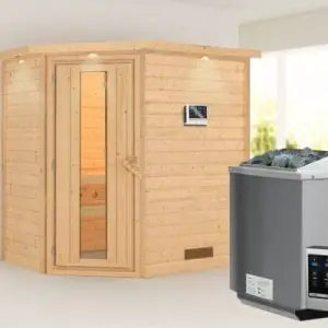 Woodfeeling | Sauna Svea met Dakkraag | Energiesparend | Biokachel 4