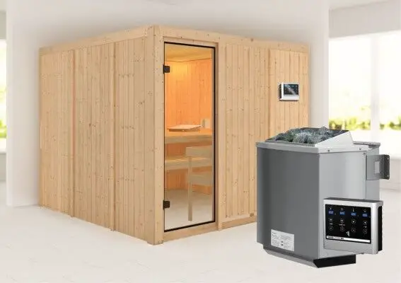 Woodfeeling | Sauna Arvika | Biokachel 9 kW Externe Bediening