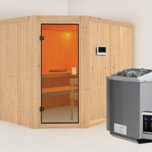 Karibu | Horna Sauna | Biokachel 9 kW Externe Bediening