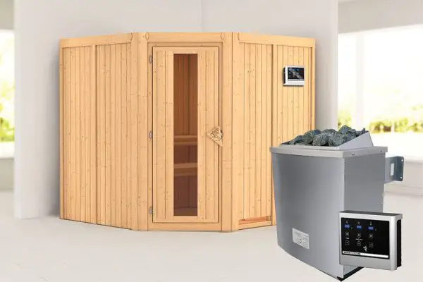 Karibu | Jarin Sauna | Energiesparende Deur | Kachel 9 kW Externe Bediening