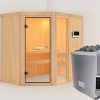 Karibu | Sahib 2 Sauna | Bronzeglas Deur | Kachel 9 kW Externe Bediening