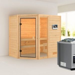 Karibu | Jada Sauna | Biokachel 9 kW Externe Bediening