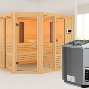 Karibu | Ava Sauna | Biokachel 9 kW Externe Bediening
