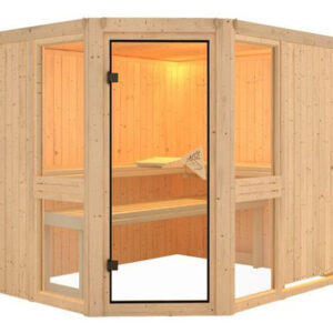 Karibu | Amelia 3 Sauna | Helderglas Deur