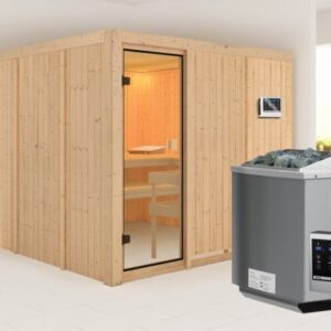 Karibu | Arvika Sauna | Biokachel 9 kW Externe Bediening