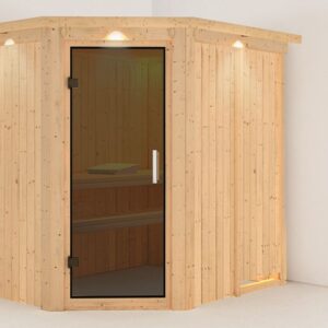 Karibu | Carin Sauna met Dakkraag | Antracietglas