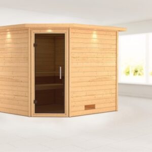 Karibu | Leona Sauna met Dakkraag | Antracietglas