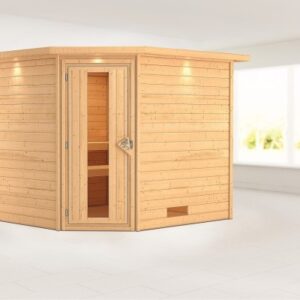 Karibu | Leona Sauna met Dakkraag | Energiesparende Deur