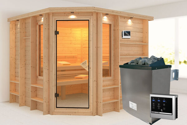 Karibu | Marona Sauna | Kachel 9 kW Externe Bediening