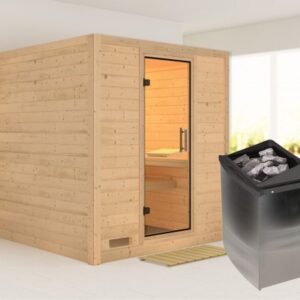 Karibu | Mojave Sauna | Helderglas Deur | Kachel 9 kW Geïntegreerde Bediening