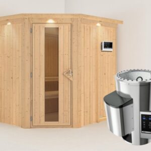 Karibu | Sauna Saja met Dakkraag | Energiesparende Deur l Externe Bediening