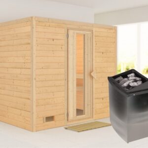 Karibu | Sonara Sauna | Energiesparende Deur | Kachel 9 kW Geïntegreerde Bediening