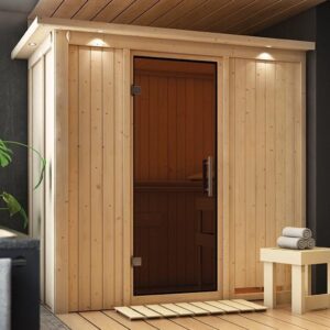 Karibu | Variado Sauna met Dakkraag | Antracietglas