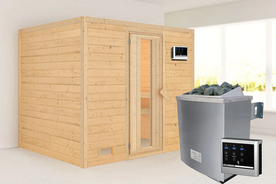 Karibu | Sonara Sauna | Energiesparende Deur | Kachel 9 kW Externe Bediening