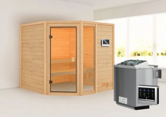 Karibu | Tabea Sauna | Biokachel 9 kW Externe Bediening