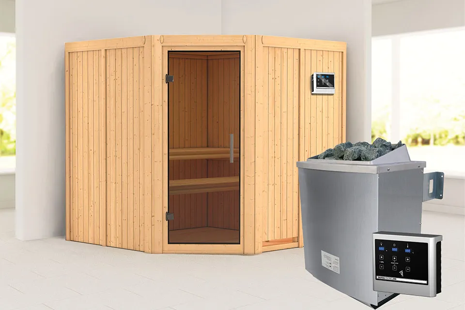 Karibu | Jarin Sauna | Antracietglas | Kachel 9 kW Externe Bediening