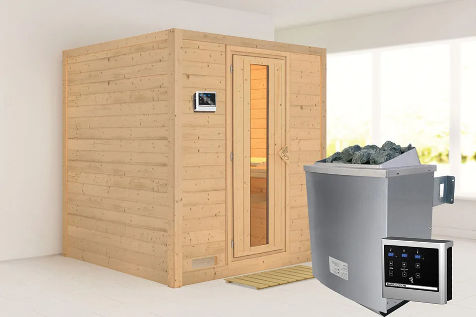 Karibu | Mojave Sauna | Bronzeglas Deur | Kachel 9 kW Geïntegreerde Bediening