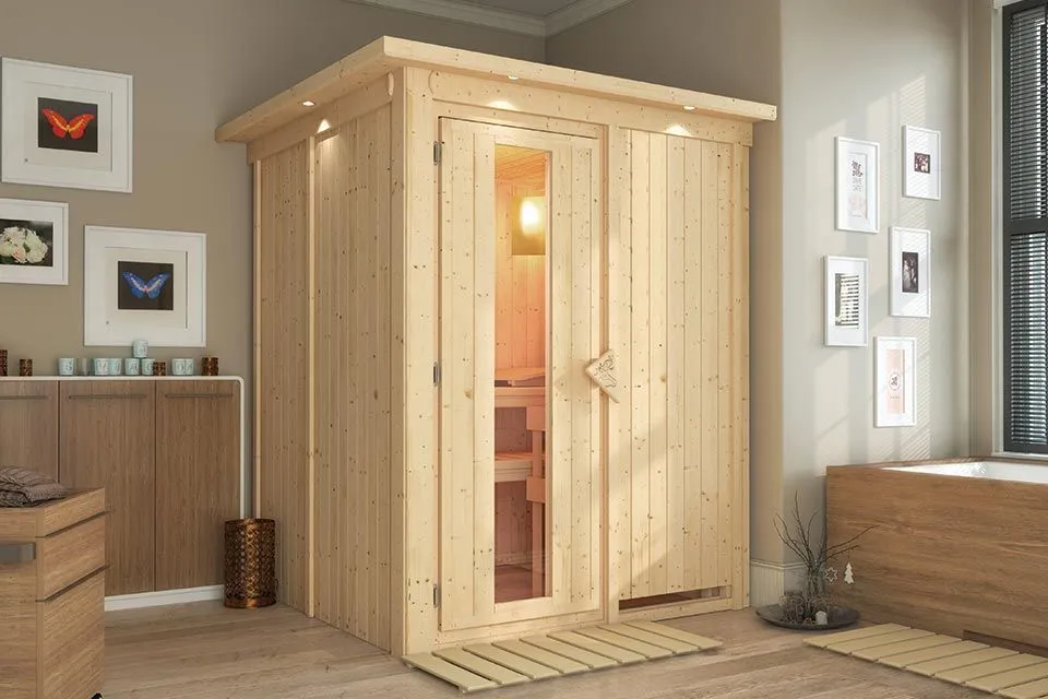 Karibu | Norin Sauna met Dakkraag | Energiesparende Deur