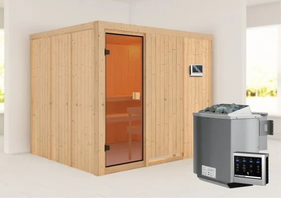 Karibu | Nybro Sauna | Biokachel 9 kW Externe Bediening