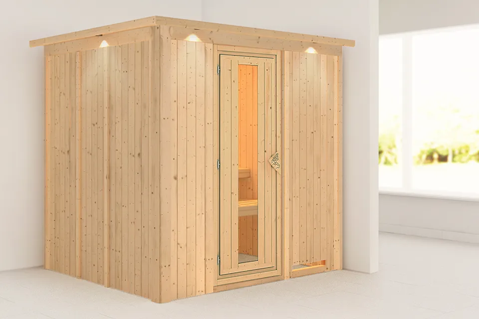 Karibu | Sodin Sauna met Dakkraag | Energiesparende Deur