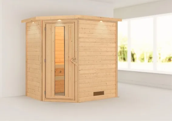 Karibu | Svea Sauna met Dakkraag | Energiesparende Deur