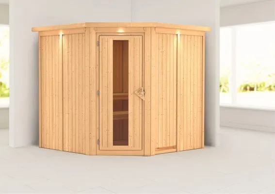 Karibu | Jarin Sauna met Dakkraag | Energiesparende Deur