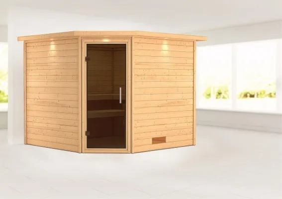 Karibu | Leona Sauna met Dakkraag | Antracietglas