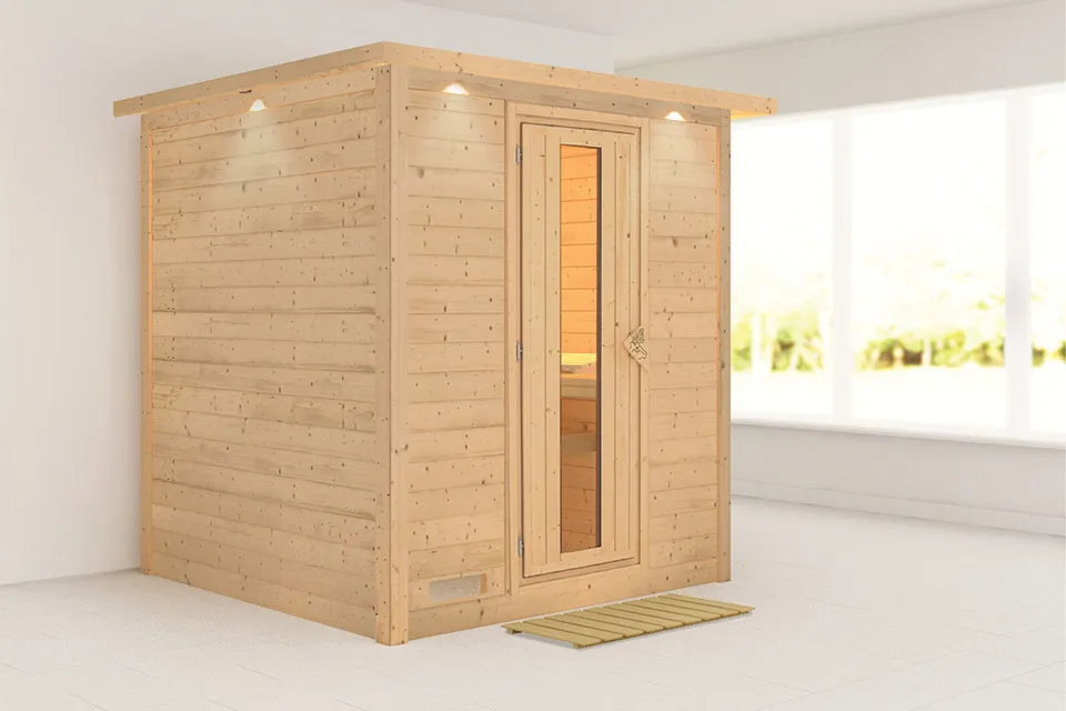 Karibu | Mojave Sauna met Dakkraag | Energiesparende Deur