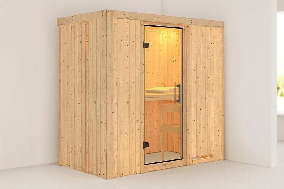 Karibu | Variado Sauna | Helderglas Deur | Kachel 9 kW Externe Bediening